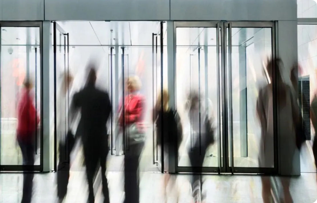 a busy business environment blurred