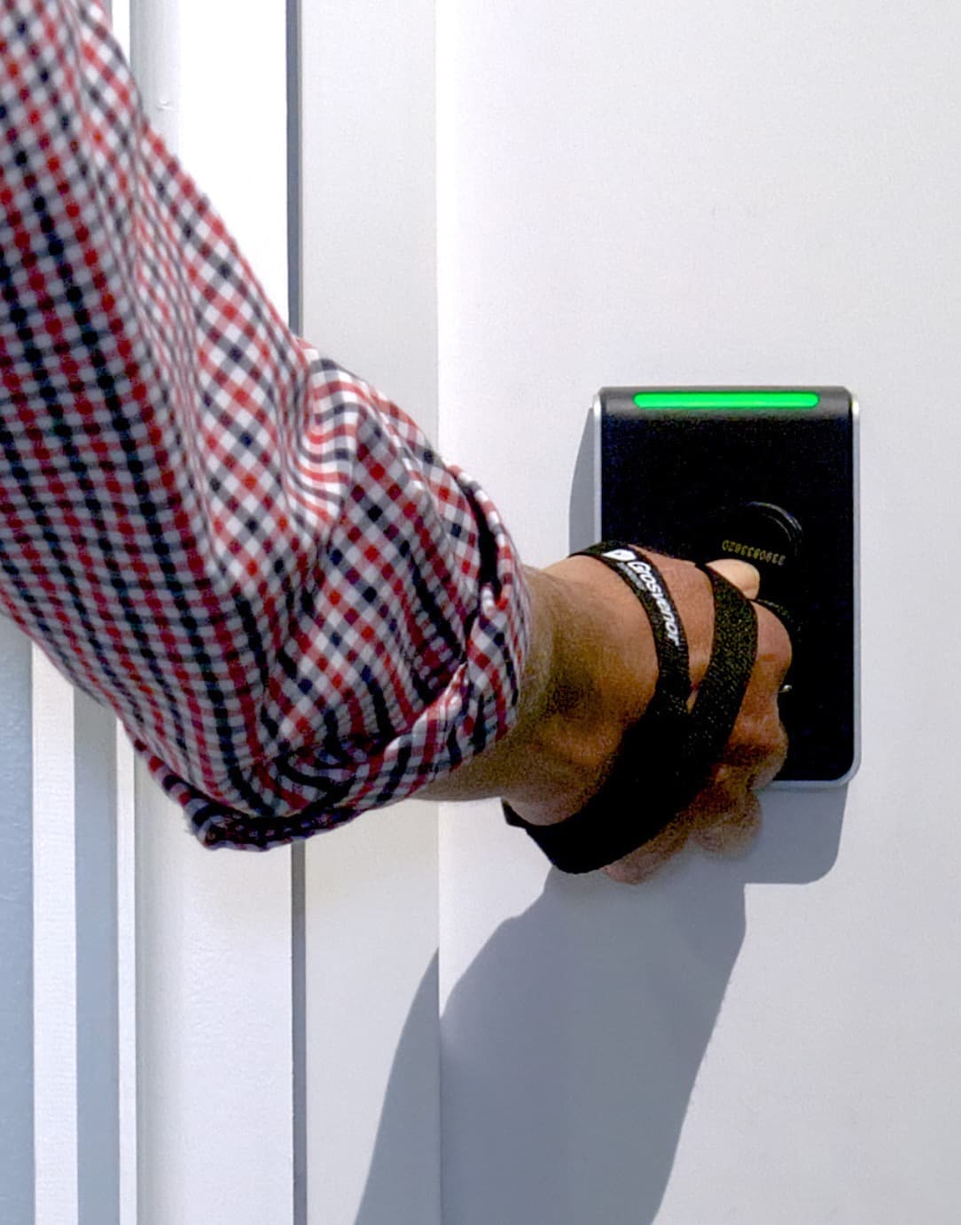 person accessing a room